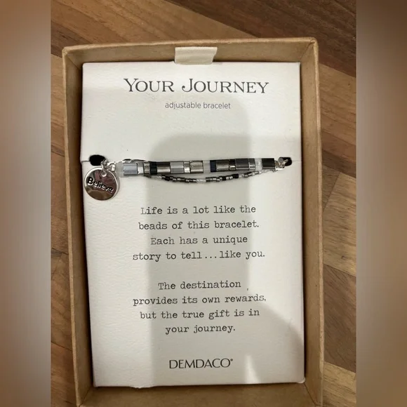 NIB - Demdaco Silver and Black Adjustable Bracelet - Picture 1 of 6